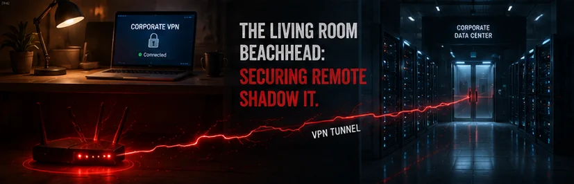 Remote employee's insecure home network bridging into the corporate attack surface